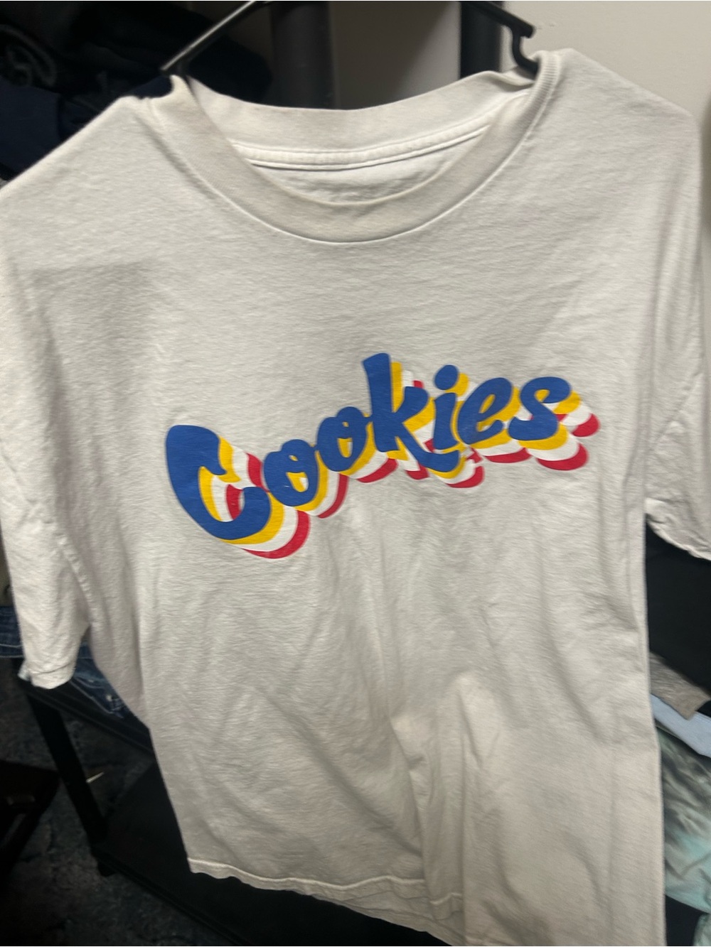White 'Cookies' Graphic Short Sleeve Tee